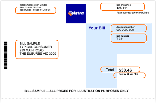 phone bill example